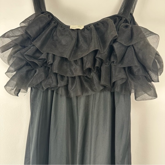 Chic Lingerie Sleepwear Pants One Piece Romper Size Small Black Vintage Ruffle - Picture 10 of 10